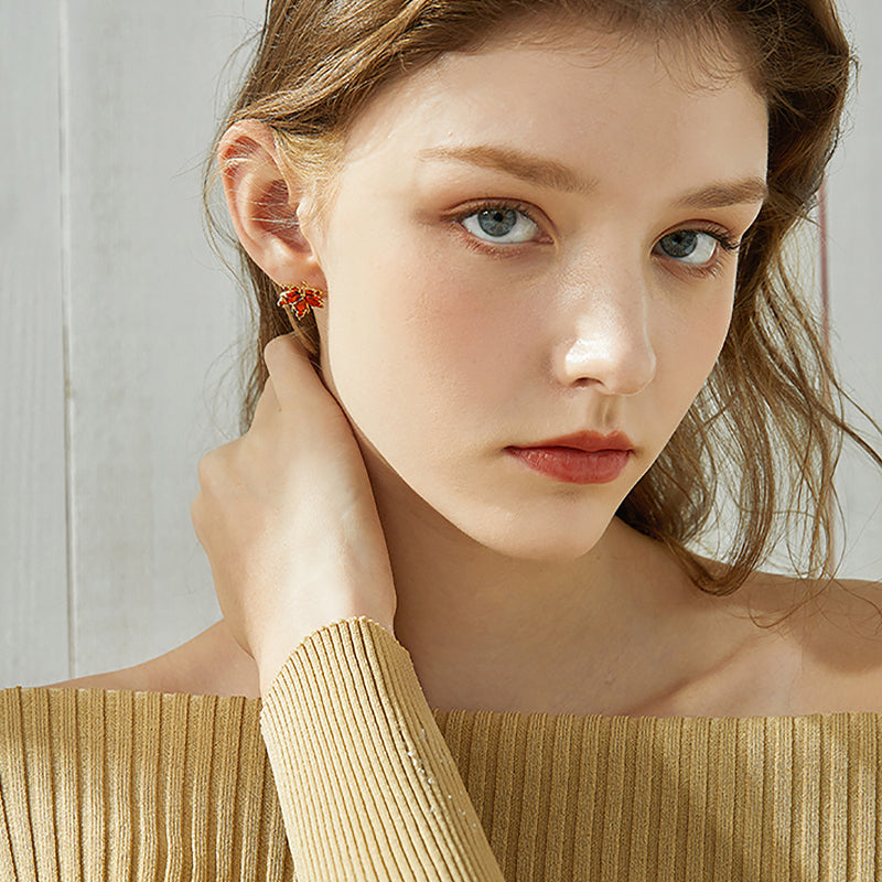 Dainty Maple Leaf Studs