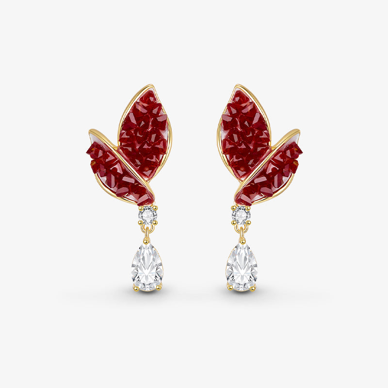 Crimson Butterfly Earrings