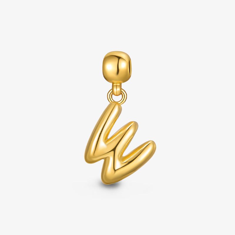 Abstract gold-plated necklace pendant with modern zigzag design on white background