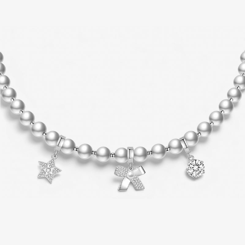Starlight Snow Night Christmas Necklace