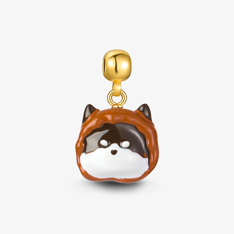Caramel Black and white cat Charm