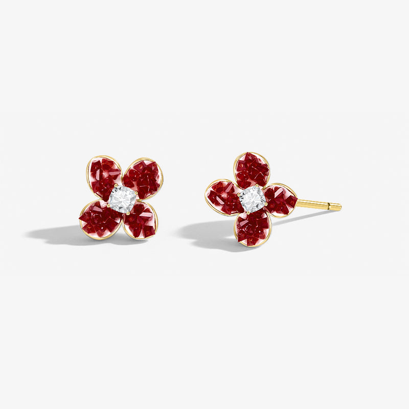 Crimson Blossom Studs