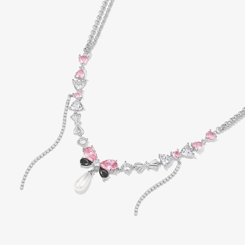 Blush Pearl Ribbon Necklace