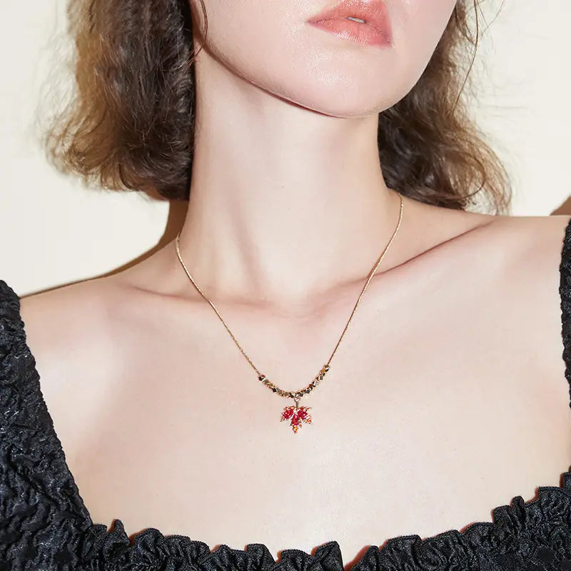 Crimson Maple Necklace