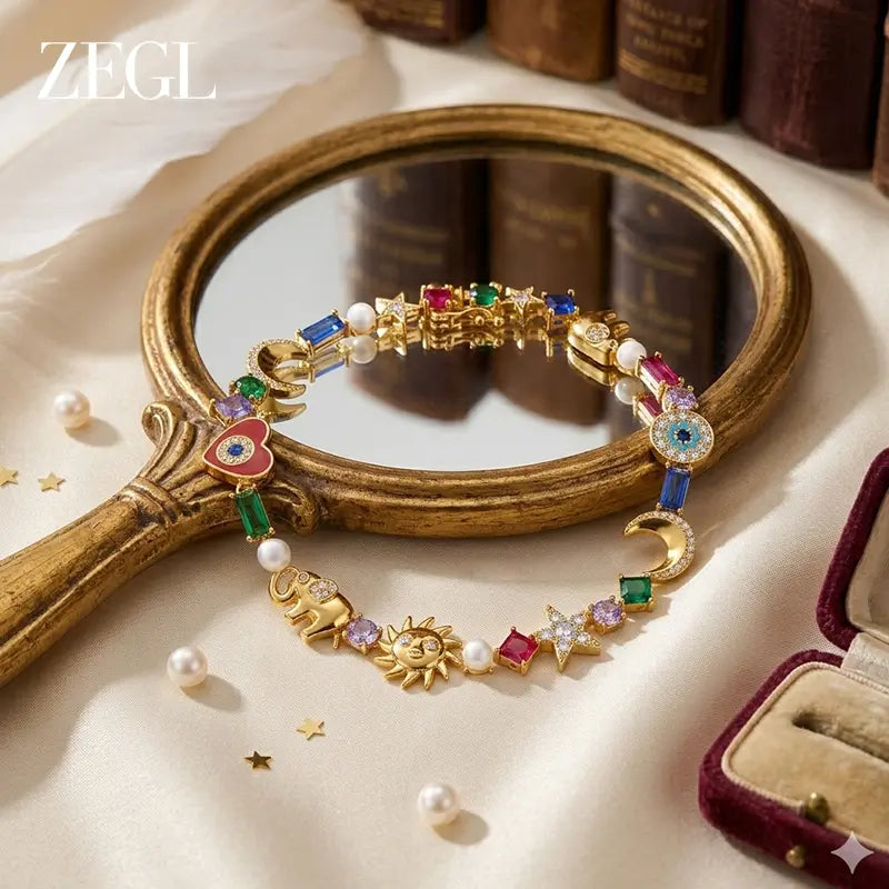 ZEGL 18K Gold Spiritual Manifestation Bracelet | Witchy Energy Alignment Jewelry