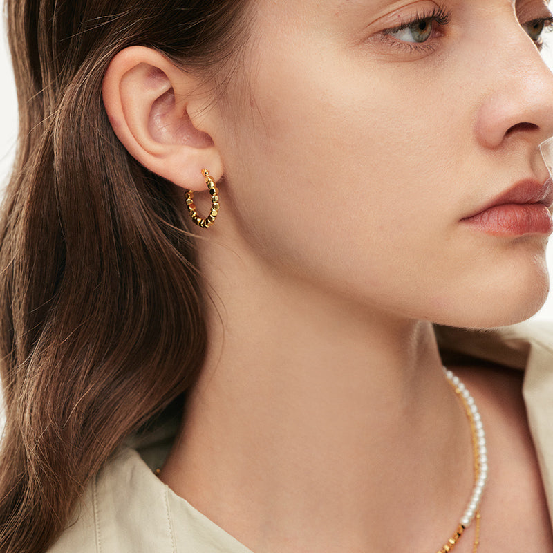 Golden Cube Earrings